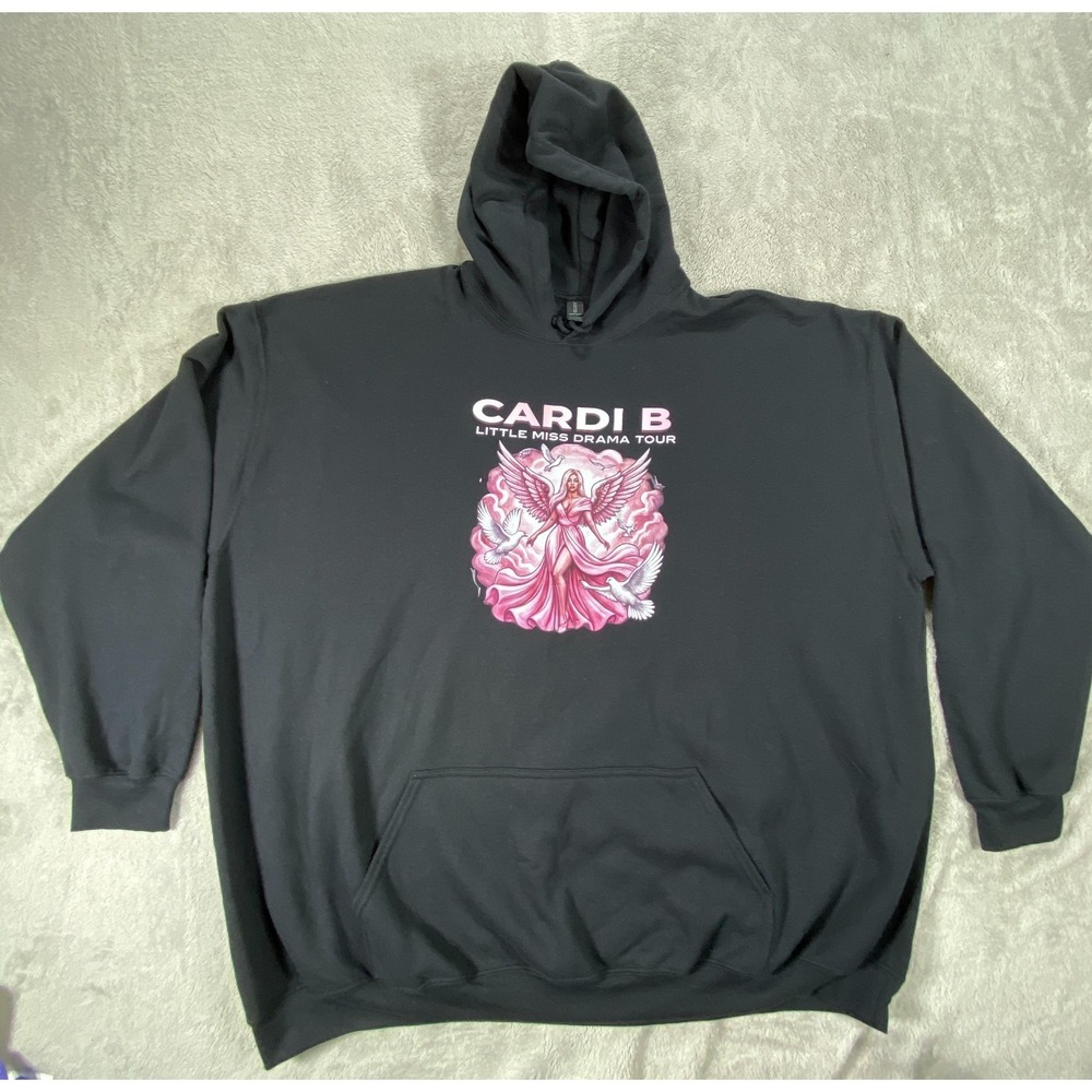 Cardi B Little Miss Drama Tour Hoodie Adult 5XL Black Graphic Cotton Concert